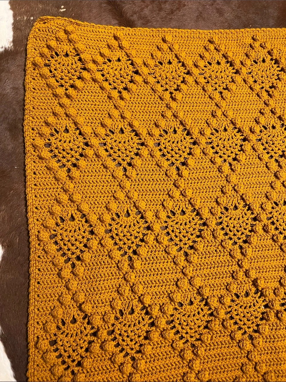 Handmade orange Crochet blanket